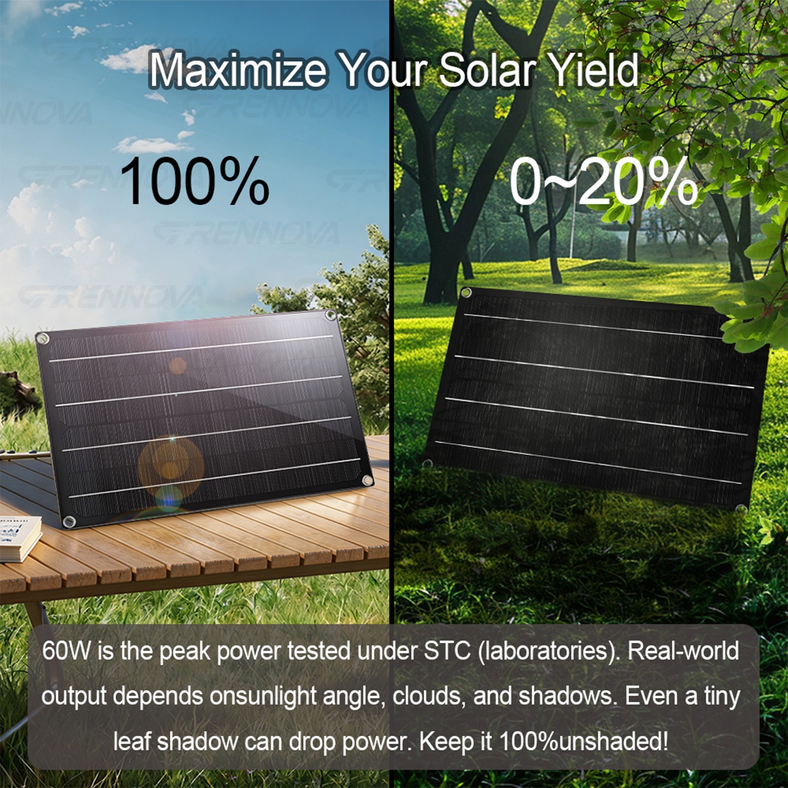 Grennova 2200W Real Power Off-Grid System 60W Panel 60A MPPT Dual Voltage