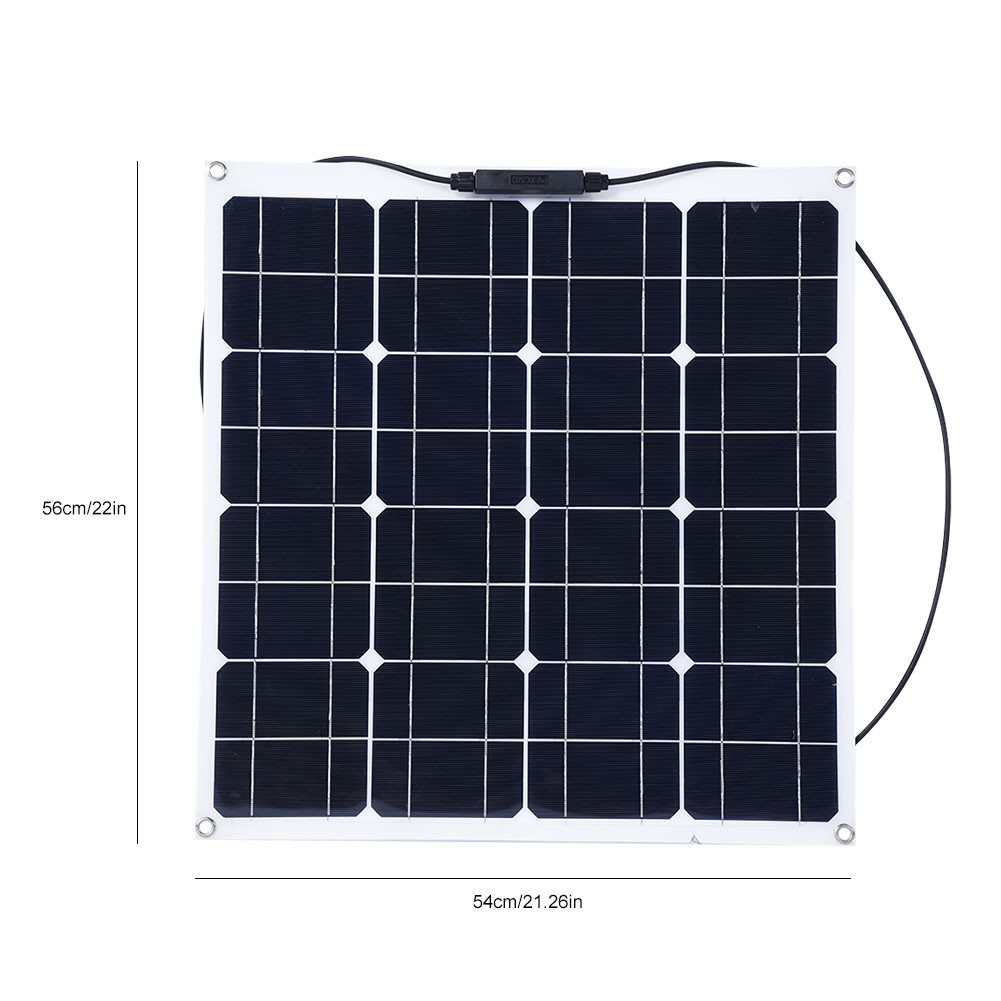 ⊹50W Flexible High Efficiency 12V Solar Panel Outdoor For Home Boat Yacht RV
