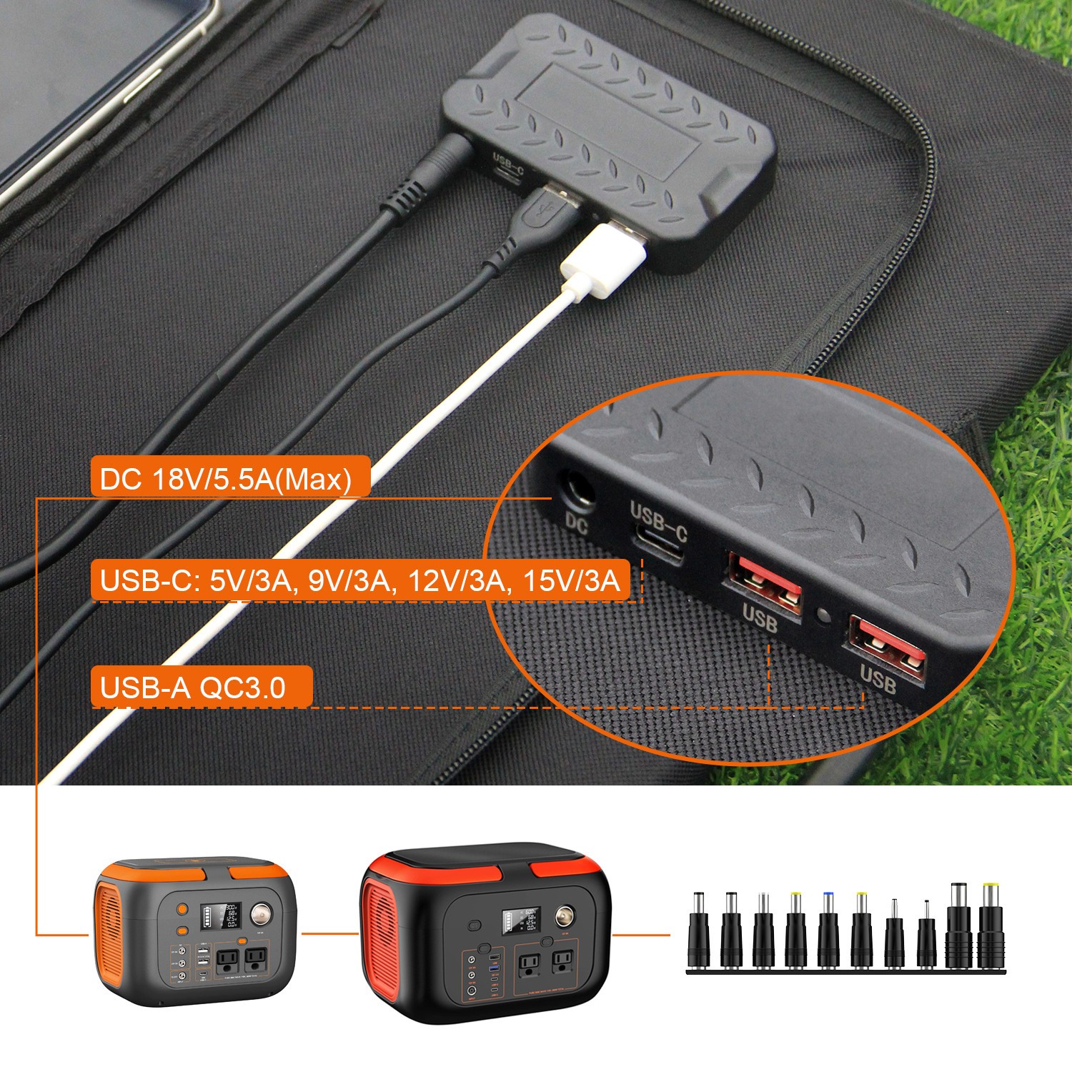 Portable Power Station 650W LiFePO4 Battery Solar Generator +100W Solar Panel