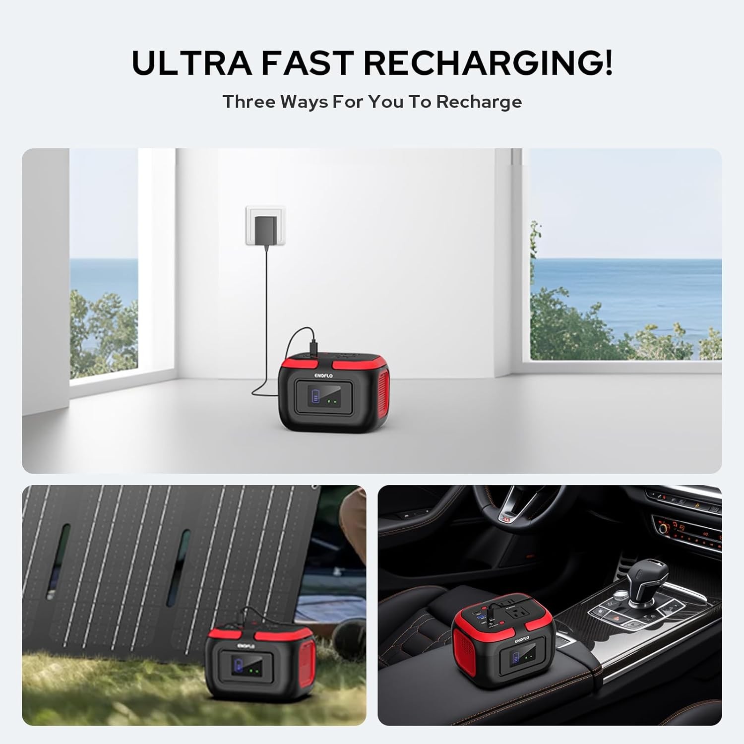 Portable Power Station,Lithium Battery Power 110V AC 120W/Dc/LED Light