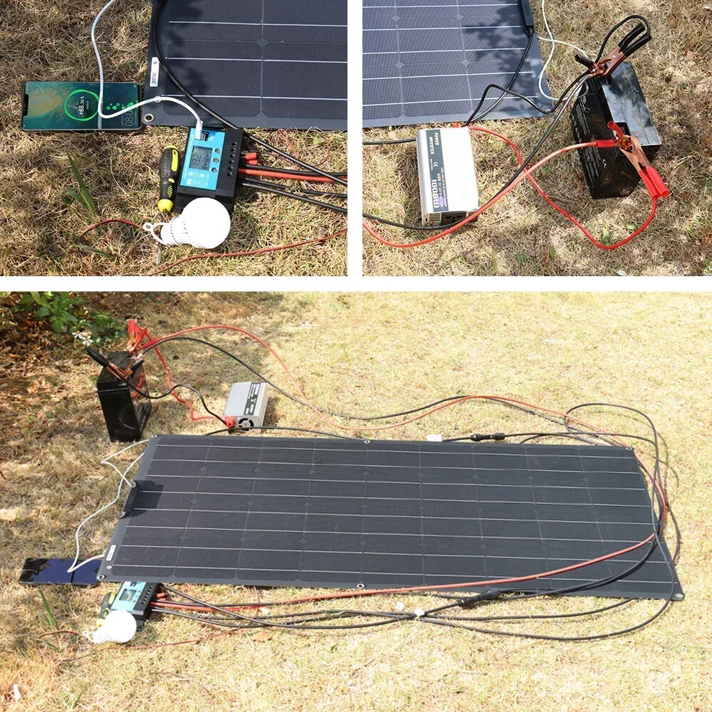 800W Flexible Solar Panel Mono 12V Home RV Boat Camping Power Battery Charging