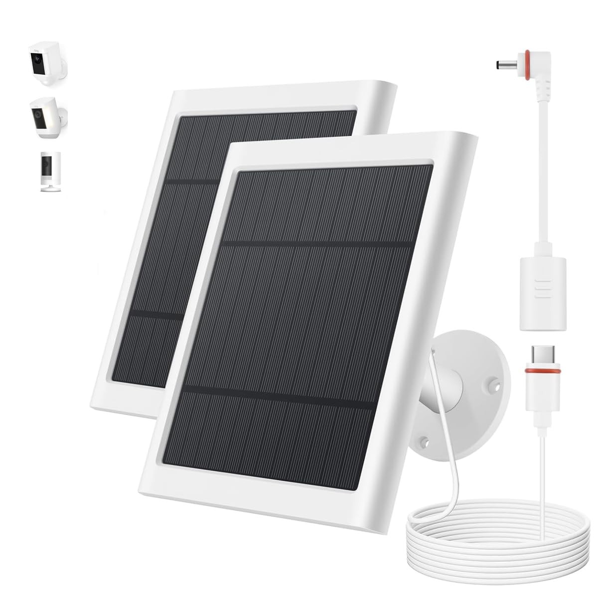 Solar Panel for Ring , 2 Pack 4W Solar Charger with Rings Spotlight &All-New …