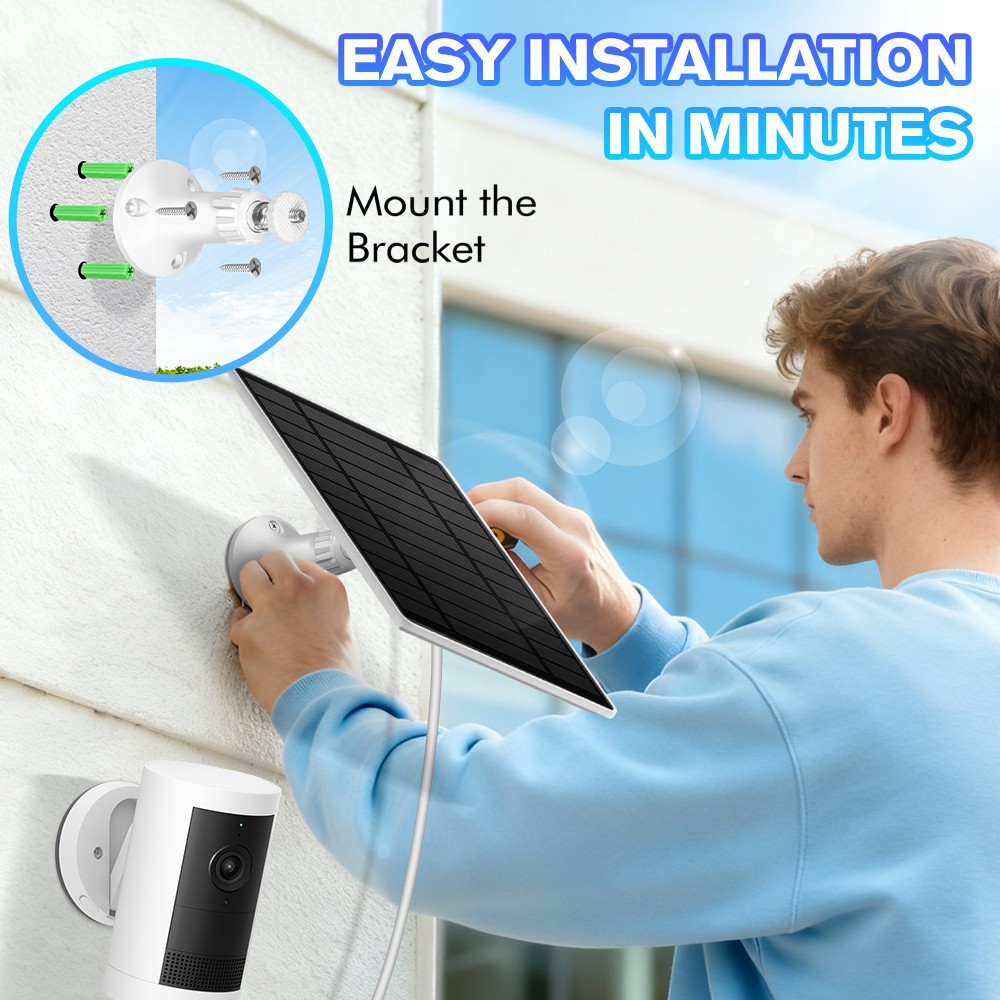 10W/5V Solar Panel For CCTV Security Camera Type-C Port Charger Waterproof