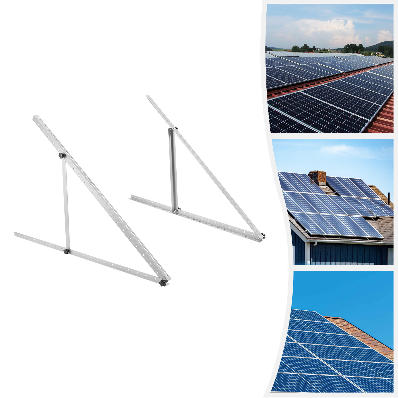 45-Inch Adjustable Solar Panel Tilt Mount Brackets – Aluminum 0–90° RV Boat