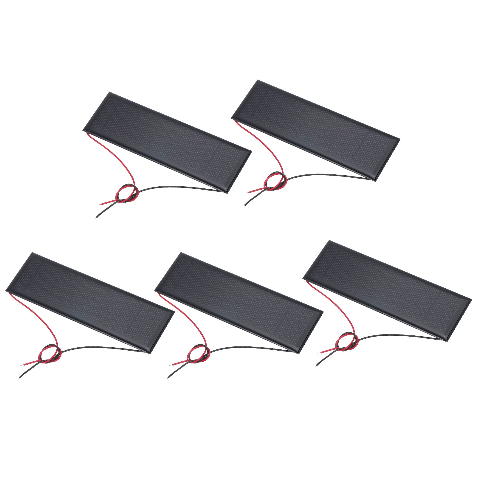 5 Pcs 6V 0.6W 100mA Mini Solar Panels with 2 Cable 120mm x 38mm