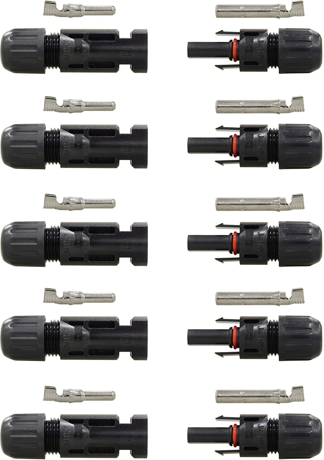 High-Quality Black Solar Connectors – Weather Resistant 5 Pair Screw Terminal