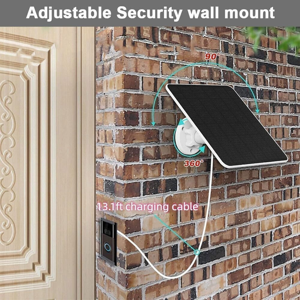 Solar Panel Charger Compatible with Ring Video Doorbell 3/3+/4, Battery Video Do