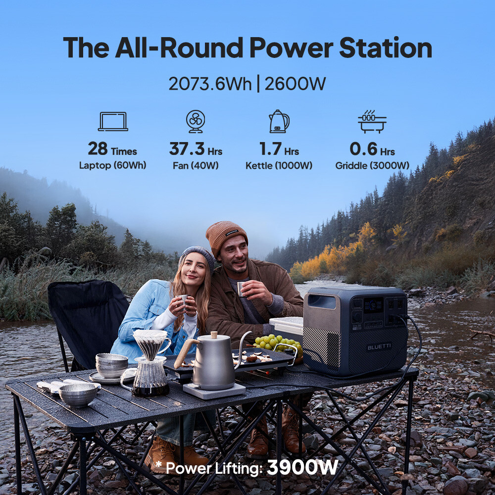 BLUETTI Elite 200 V2 2600W 2073Wh Portable Power Station+350W Solar Panel Kit