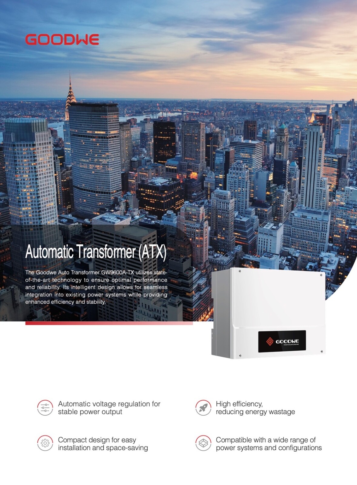 GOODWE 9600A-ES hybrid inverter(off/on Grid) w/ 20Kwh CATL Battery(LIP)