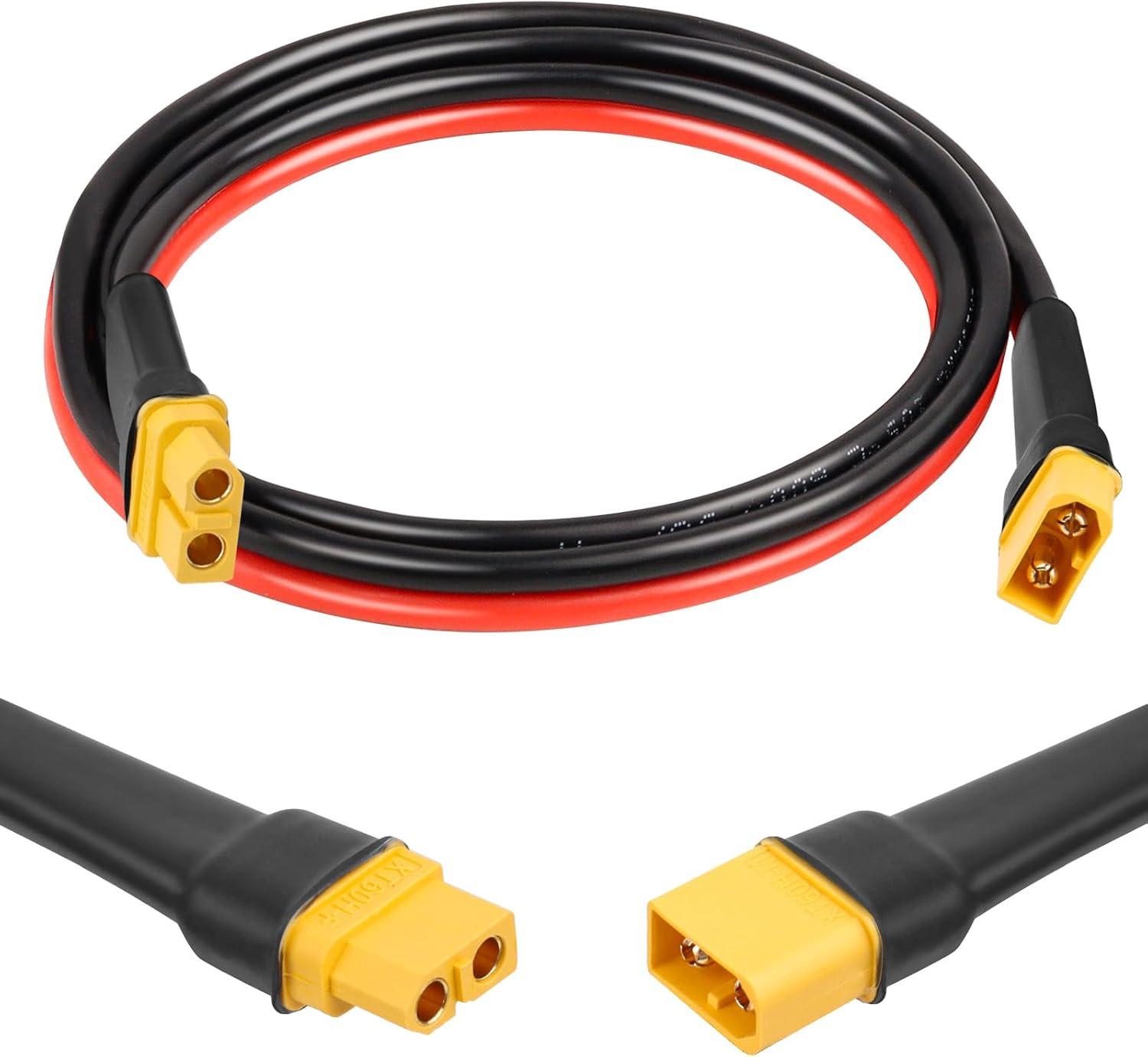 XT60 Extension Cable 3FT, 10AWG Tinned Copper Wire with XT60 Male to Female C…