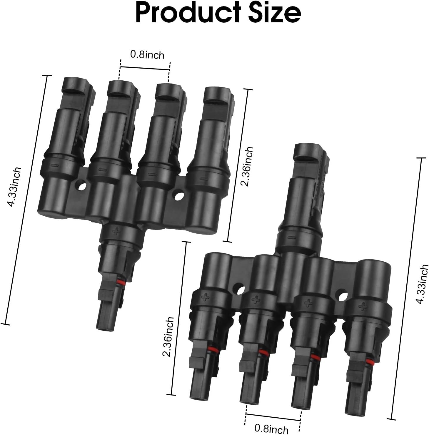 Solar T-Branch Connectors, Quick-Connect
