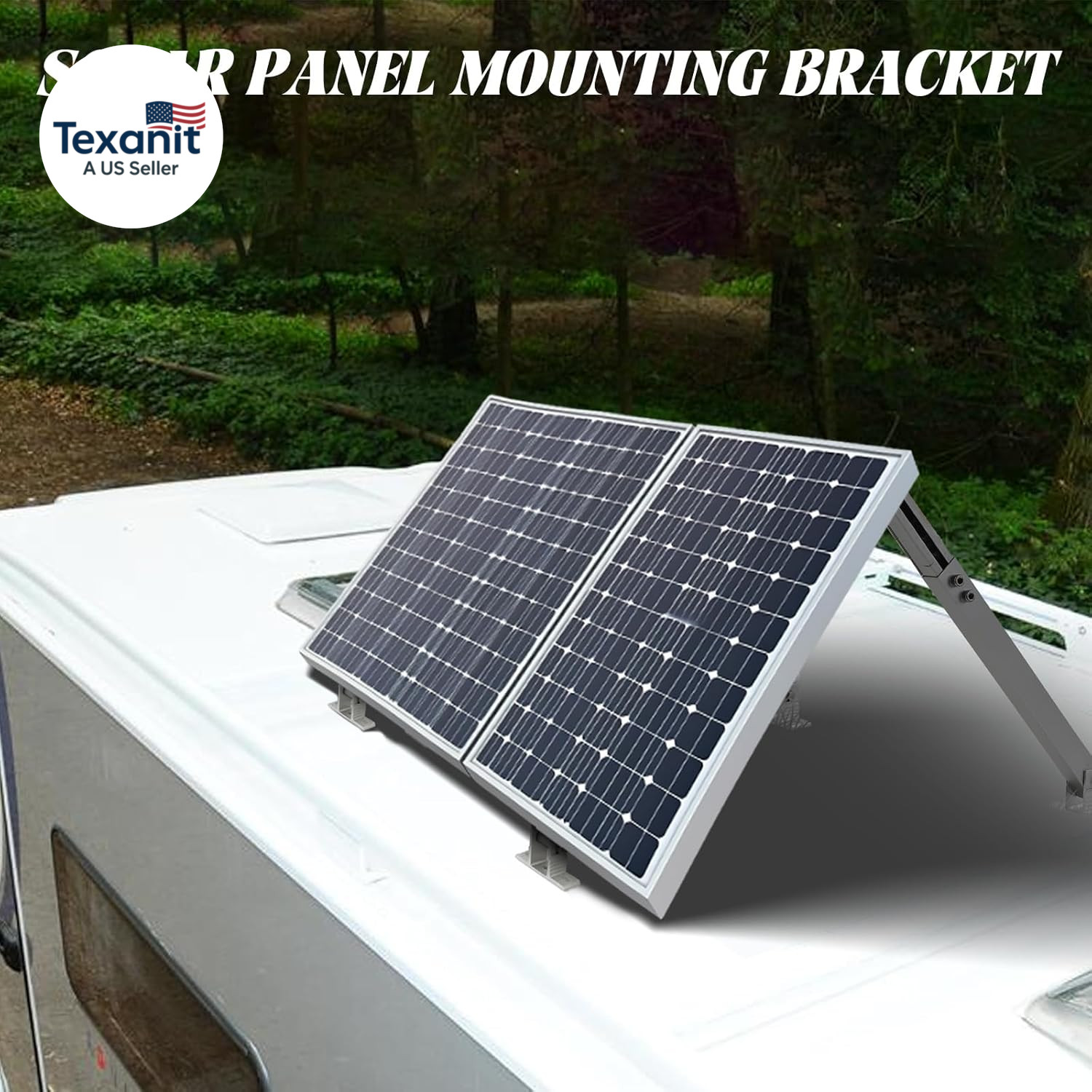 Solar Panel Mounting Brackets, 2 Sets Adjustable Solar Panel Tilt Mount Brackets