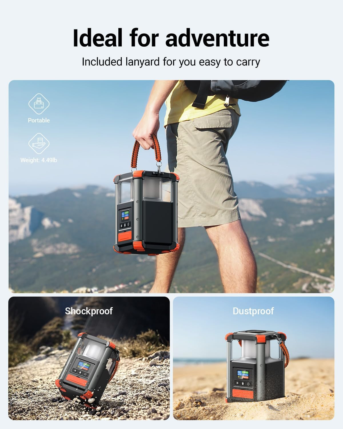 Portable Power Station, 236.8Wh/64,000Mah Outdoor Generator, 100W+65W USB C Two-