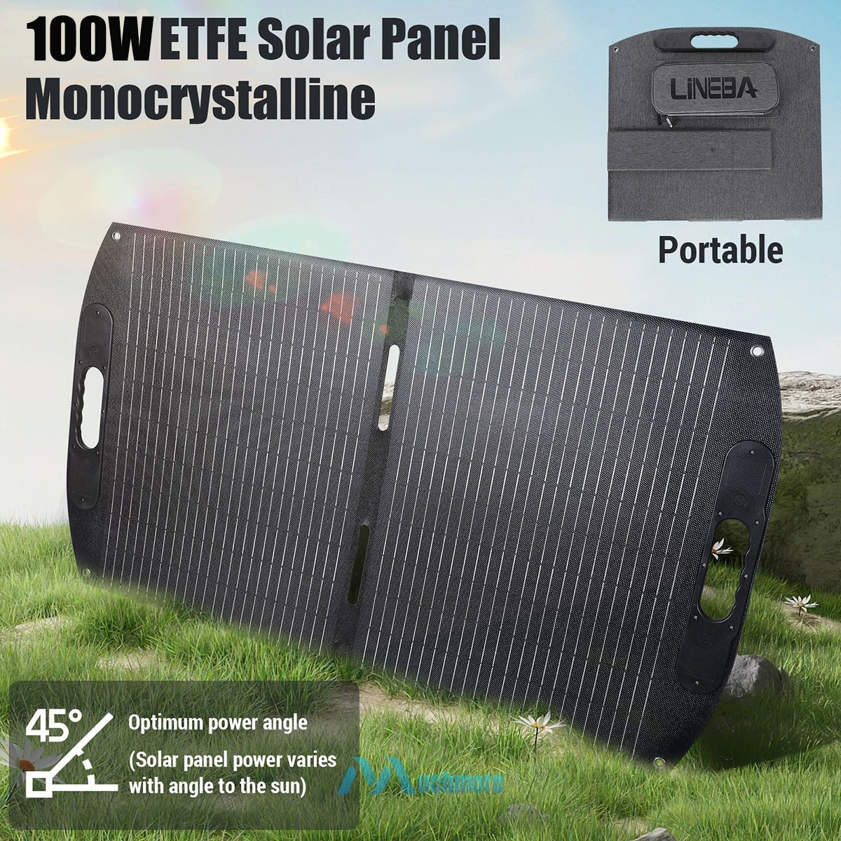 200W 100W Foldable ETFE Solar Panel Solar Charger Outdoor Power Generator IP65