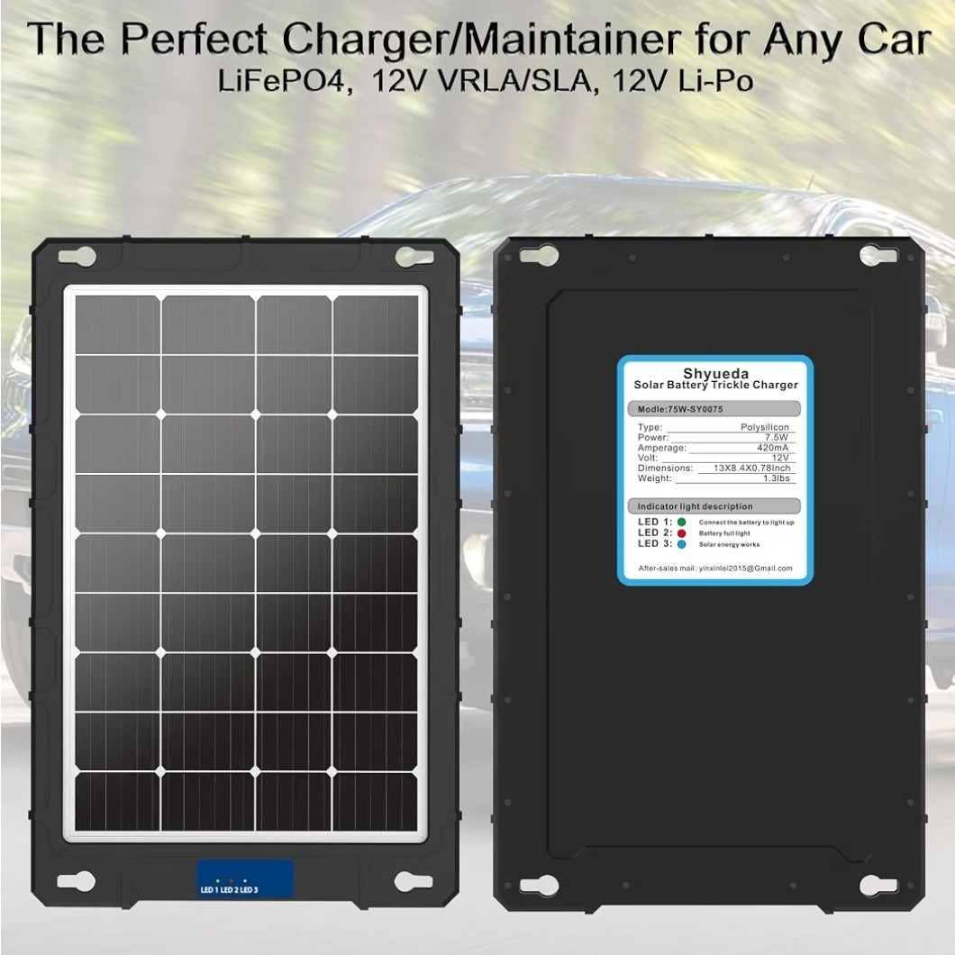 Shyueda 12V 20W Solar Battery Charger Pro MPPT Waterproof Trickle Panel