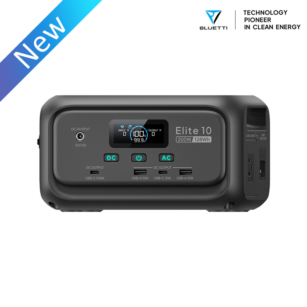 BLUETTI Elite 10 200W 128Wh Portable Power Station LED for Camping Road Trip
