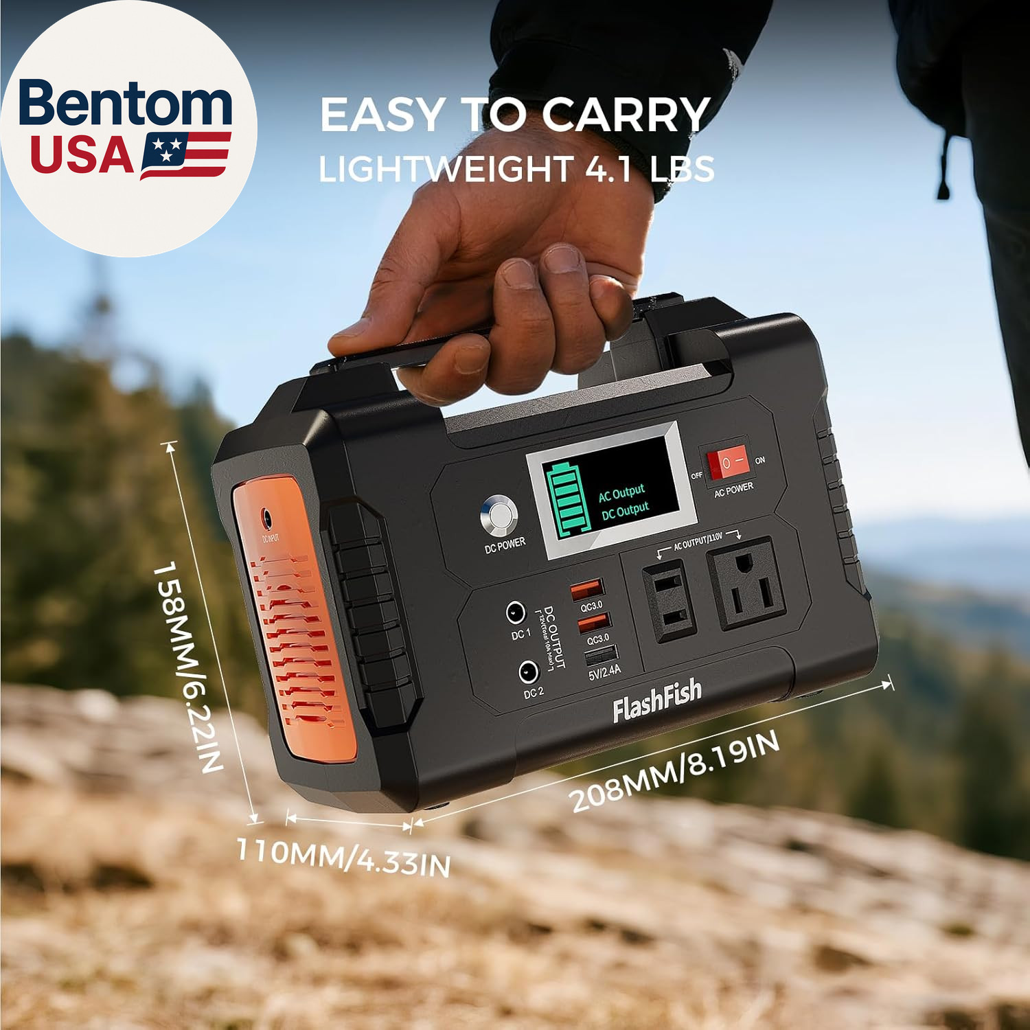 Portable Power Station 200W, 40800Mah Backup Power Battery Pack with 110V AC Ou