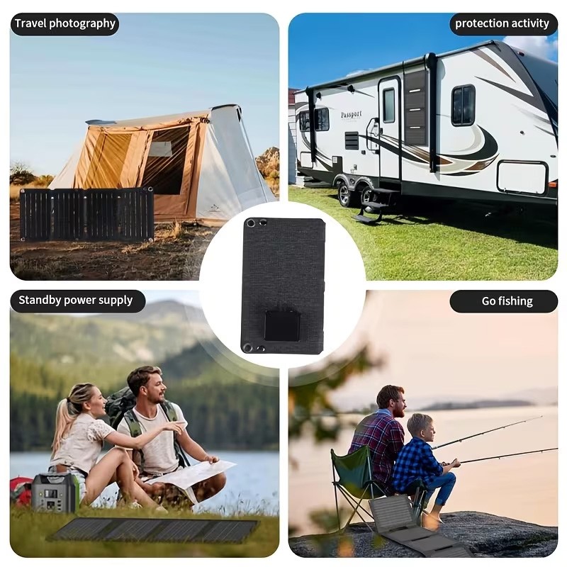 4-fold Foldable 10w Solar Panel Portable Mobile Solar Panels Charger Dual USB 5V