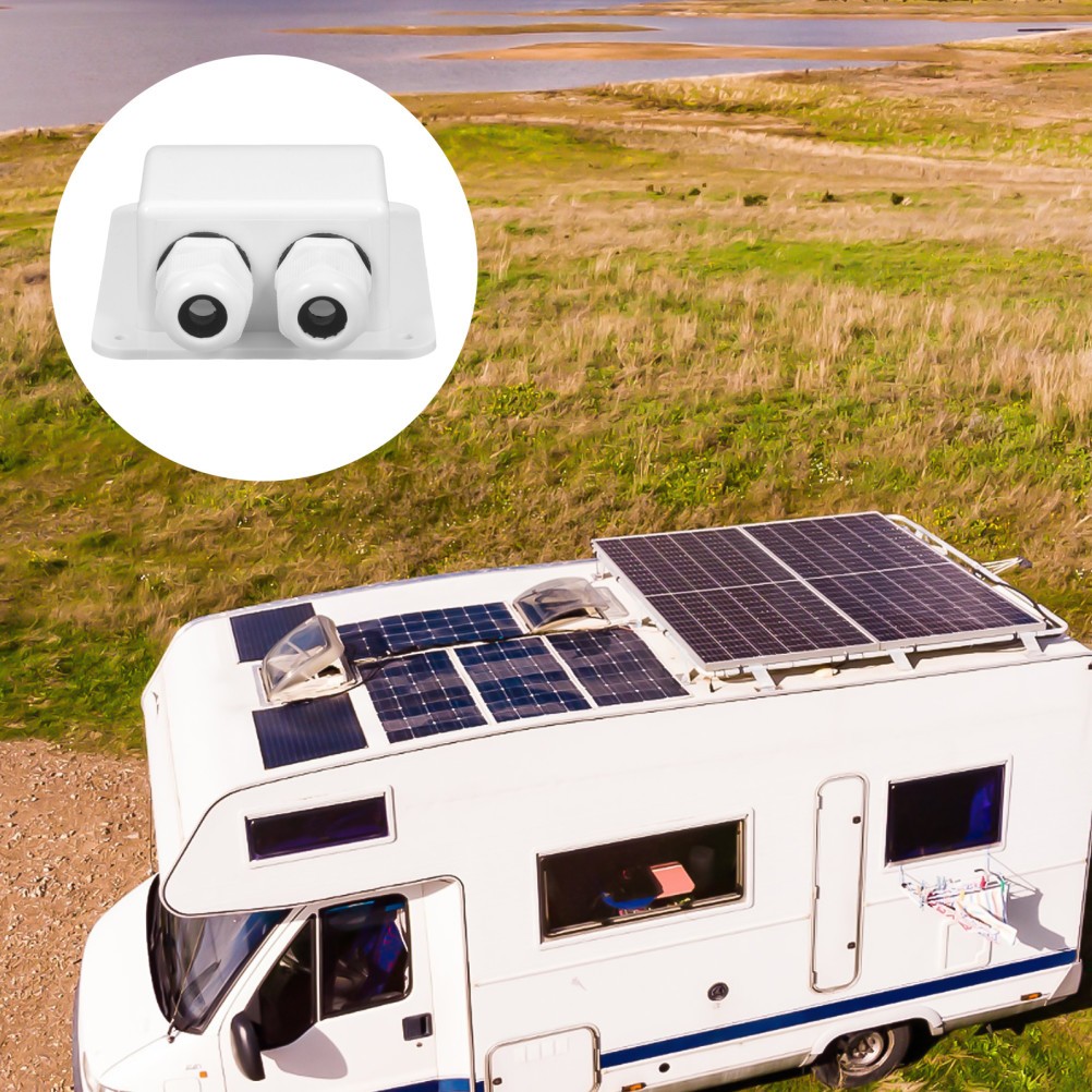 Solar Panel Cable Entry Glands White Impact Resistant Easy Install Rv Accessory