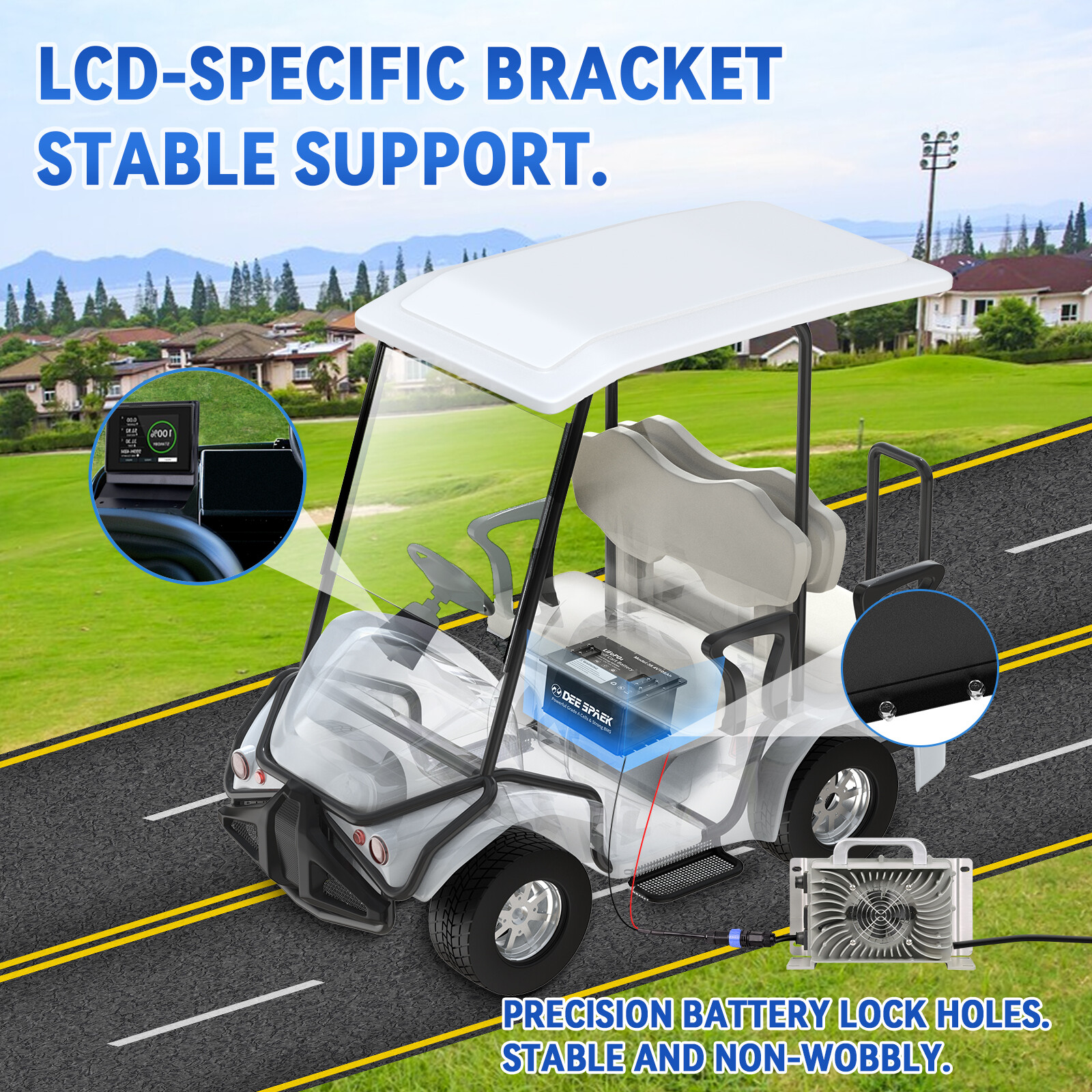 36V 105Ah Battery LiFePO4 Lithium for Golf Cart A+Cells 200A BMS +Monit+Charger