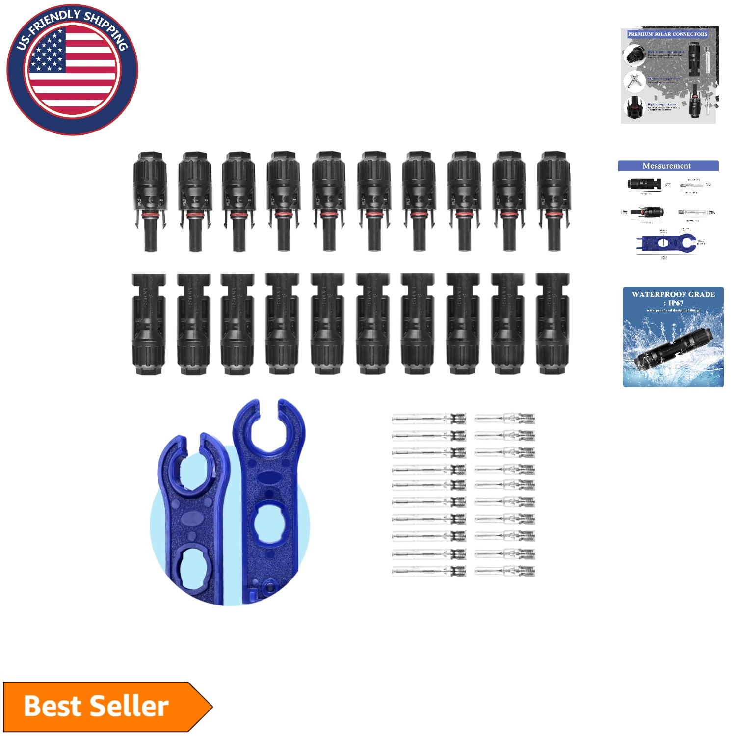 10Set Male Female Wire Cable Connector Set Solar Panel Waterproof Connector
