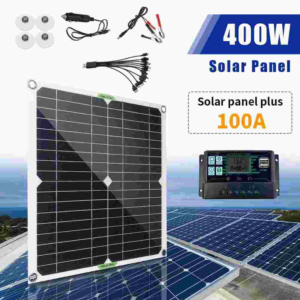 400W Watts Solar Panel Kit 100A 12V Battery Charger with Controller Caravan Boat