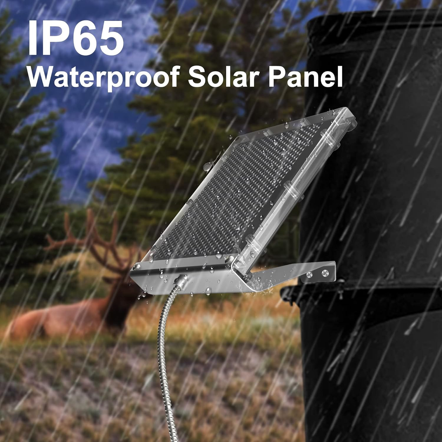 POWOXI 12V 1.7W Solar Panel for Deer Feeder Waterproof Solar Battery Charger wit