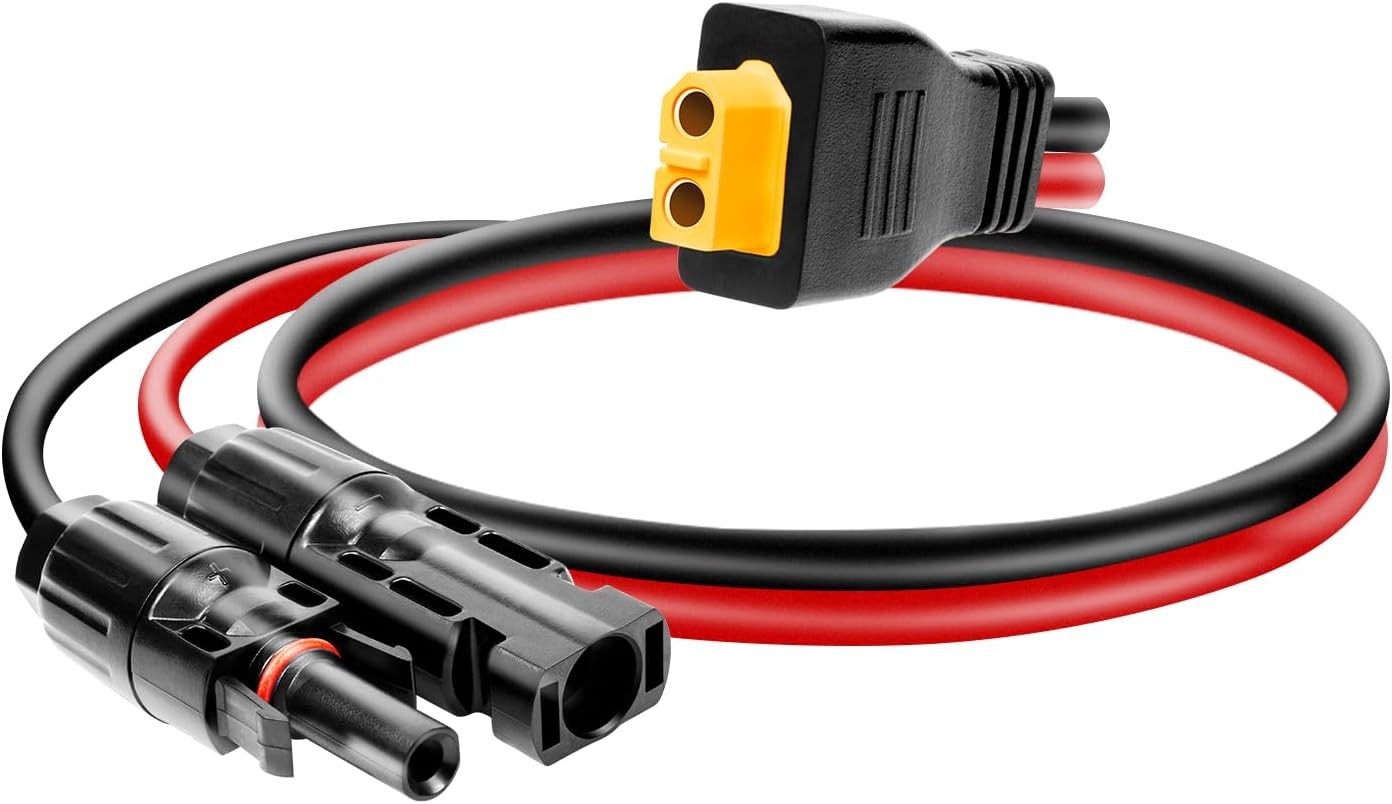 Solar Panel Connector to XT60 Connector Cable 1FT, 10AWG Solar to XT60 Charge…