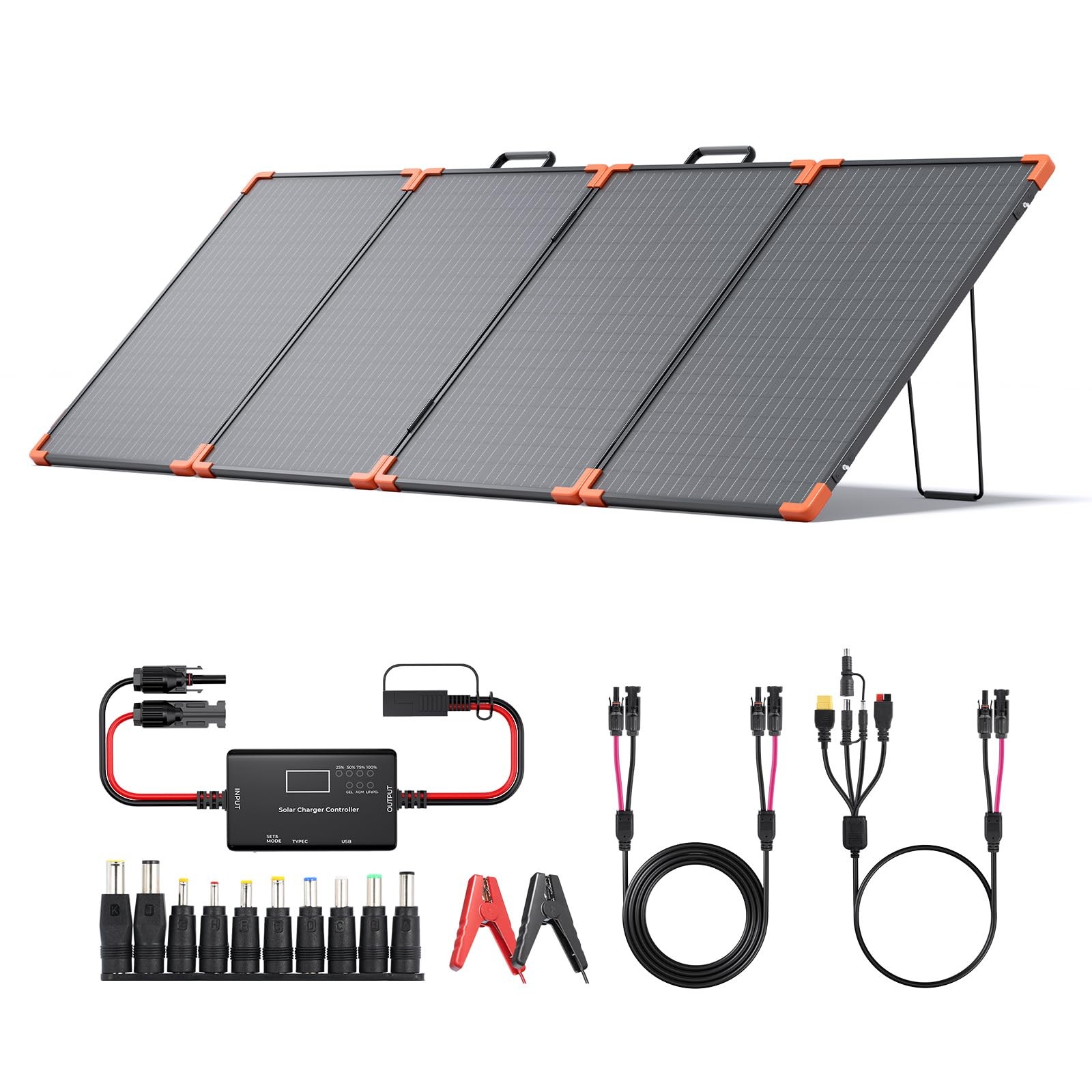 ZOUPW 200W Portable Solar Panel Tempered Glass,HeavyDuty Foldable Mono Solar …