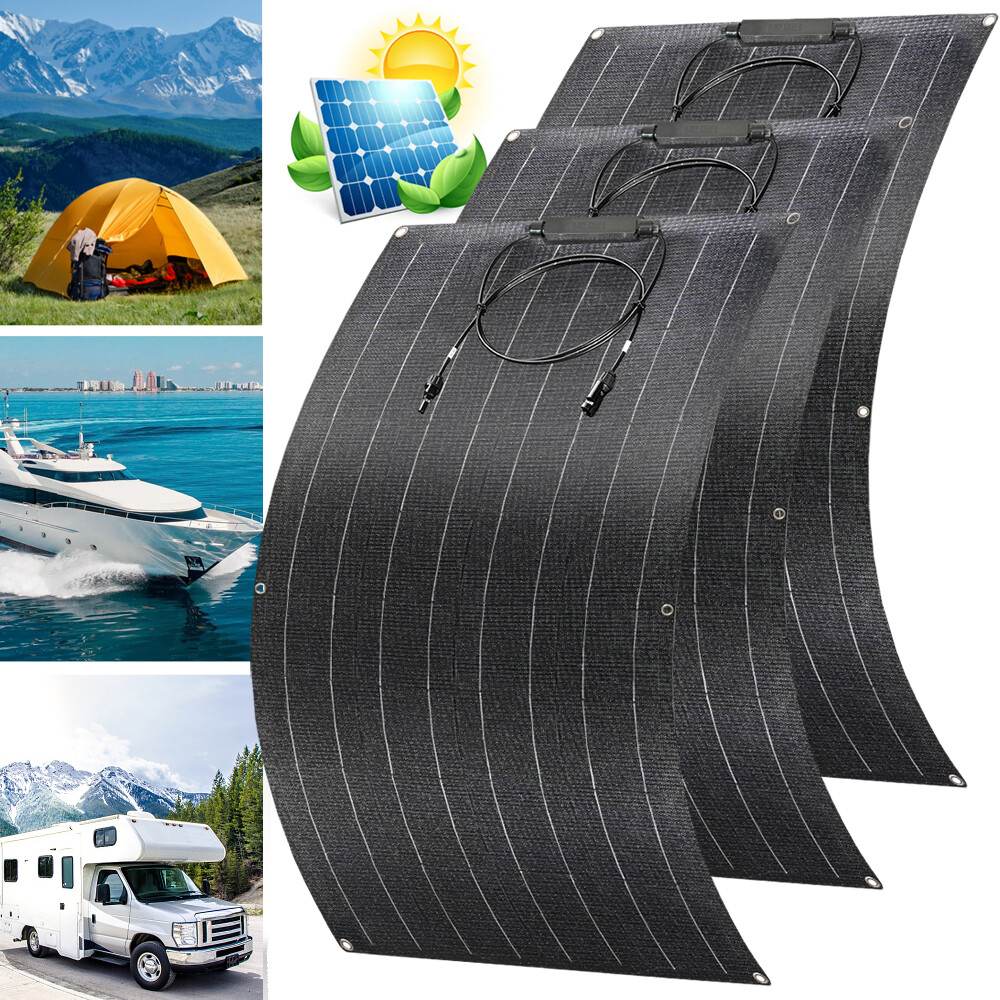 800W 200W Watt 18V Flexible Solar Panel Kit Portable RV Camping Off-Grid Rooftop