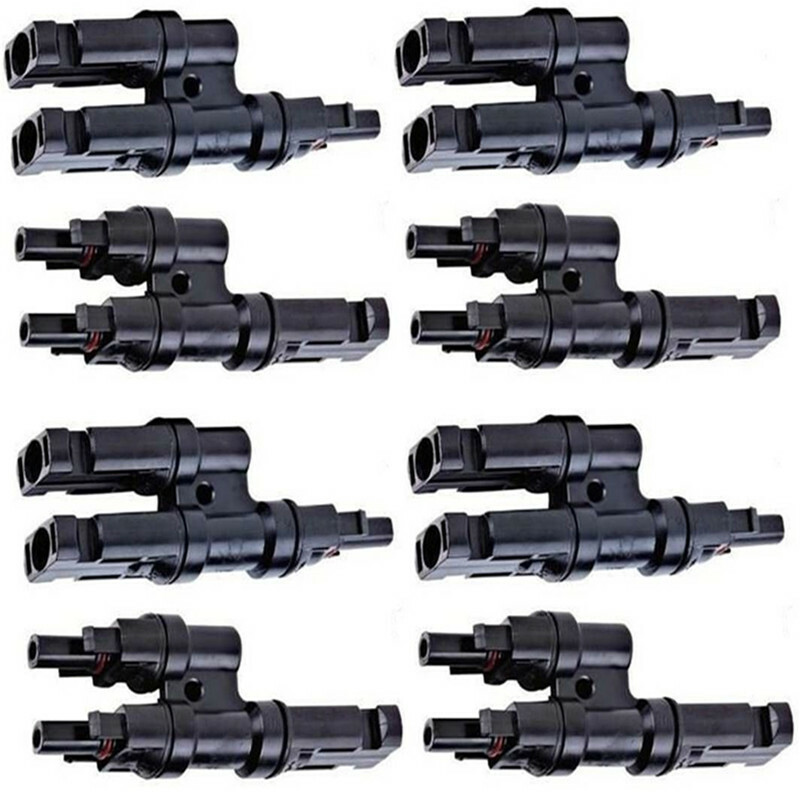 Male/Female Solar Panel T Branch Connectors Cable Splitter Coupler Combiner