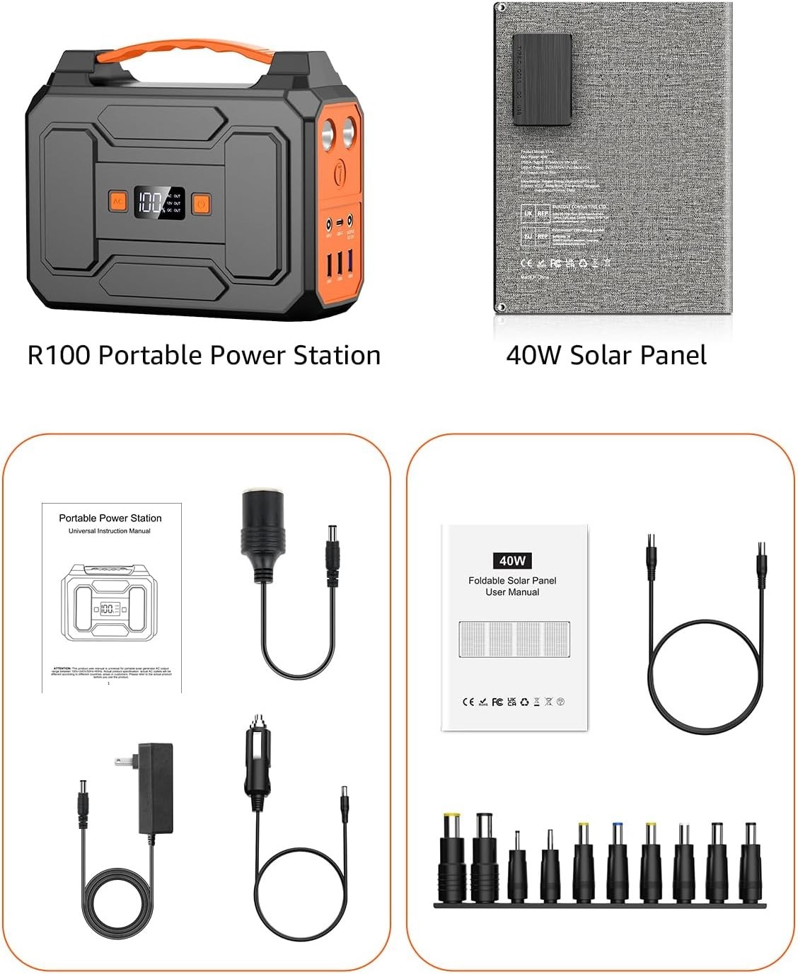 Portable Solar Generator 200W Peak/100W Rated