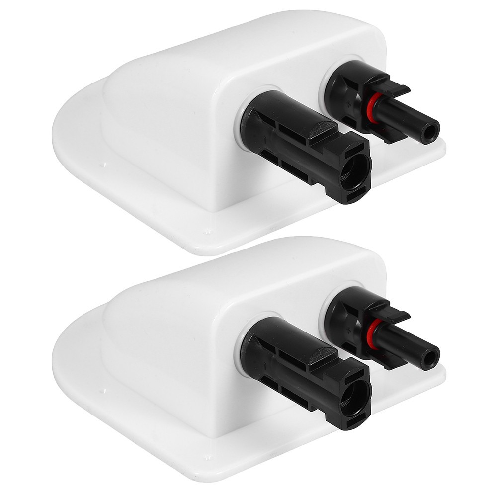 2 Pcs Solar Cable Entry Gland Dual Wire Connector ABS Housing For Solar Panels