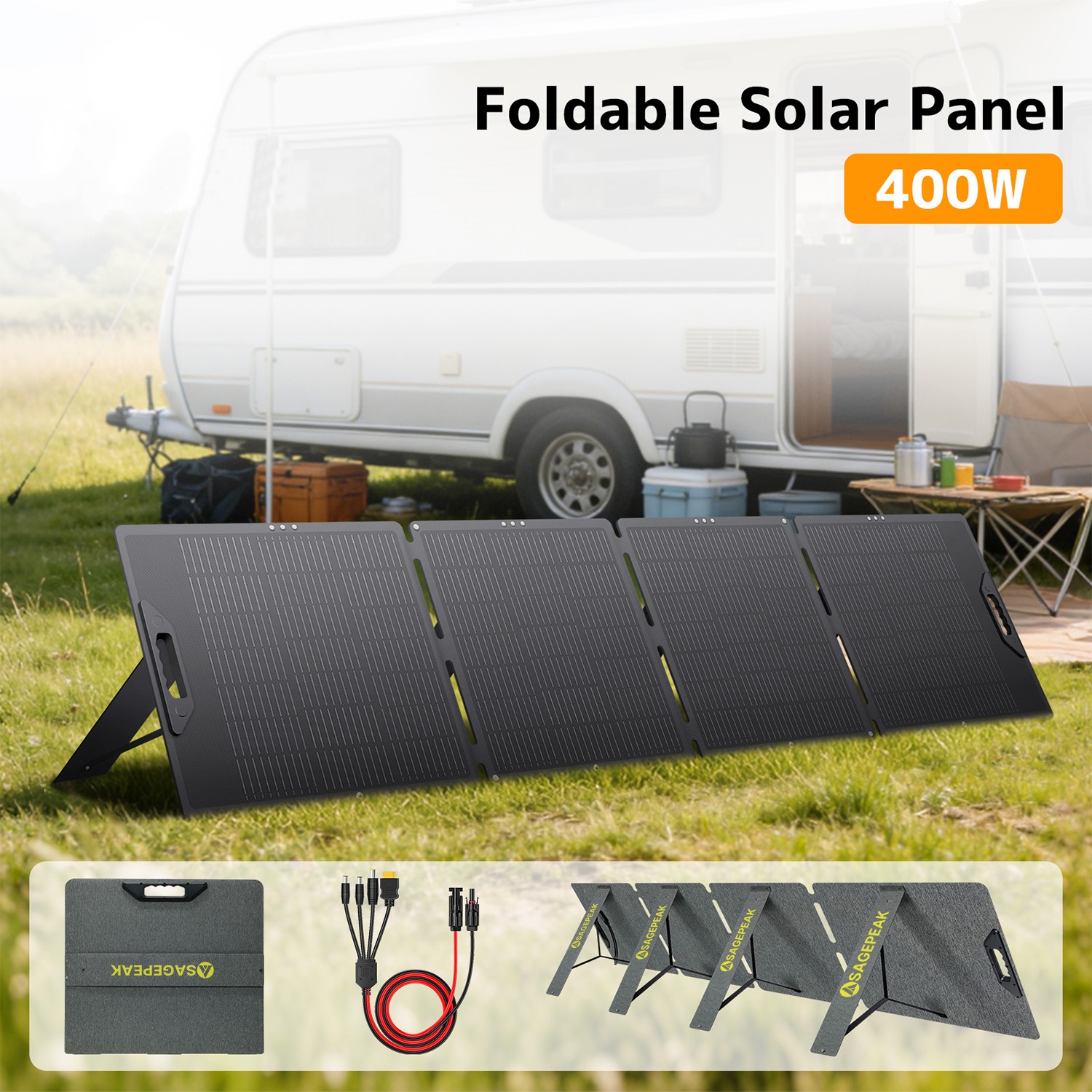 200W 300W 400W Portable Solar Panel ETFE Foldable Charger for Power Station RV