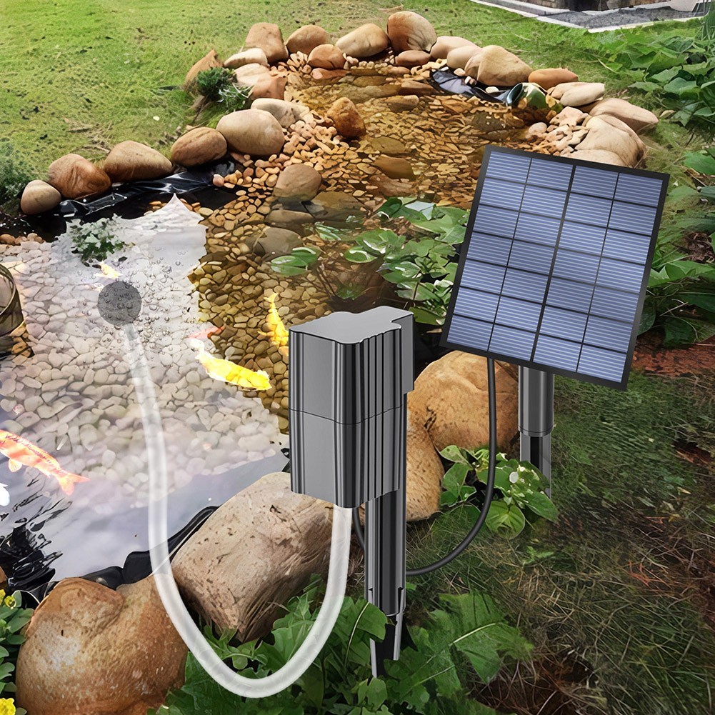 Solar Aeration Pump for Aquariums 2 5W 7V Lightweight Air Pump for Outdoor Use