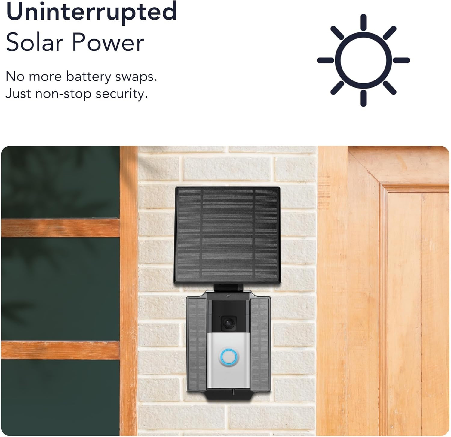 Universal Solar Charger for Ring Doorbell & Wyze Video Doorbell Pro – 2.5W