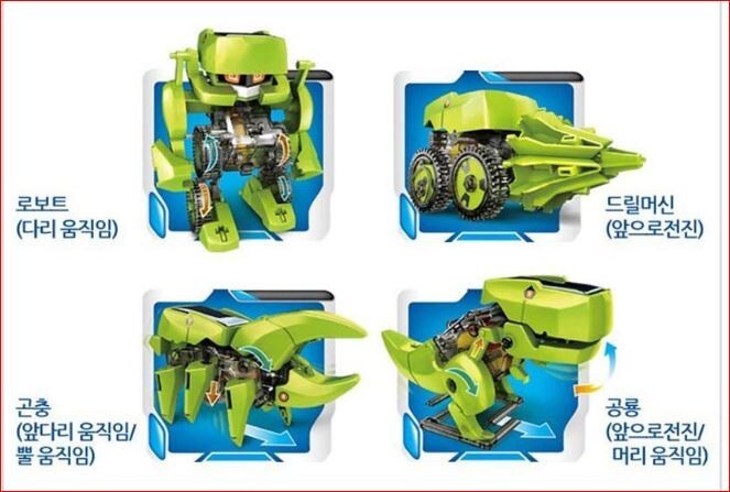 Solar Trans Dinosaur DIY Assembly IQ EQ GQ Development 4in 1 Freebies-R Necklace