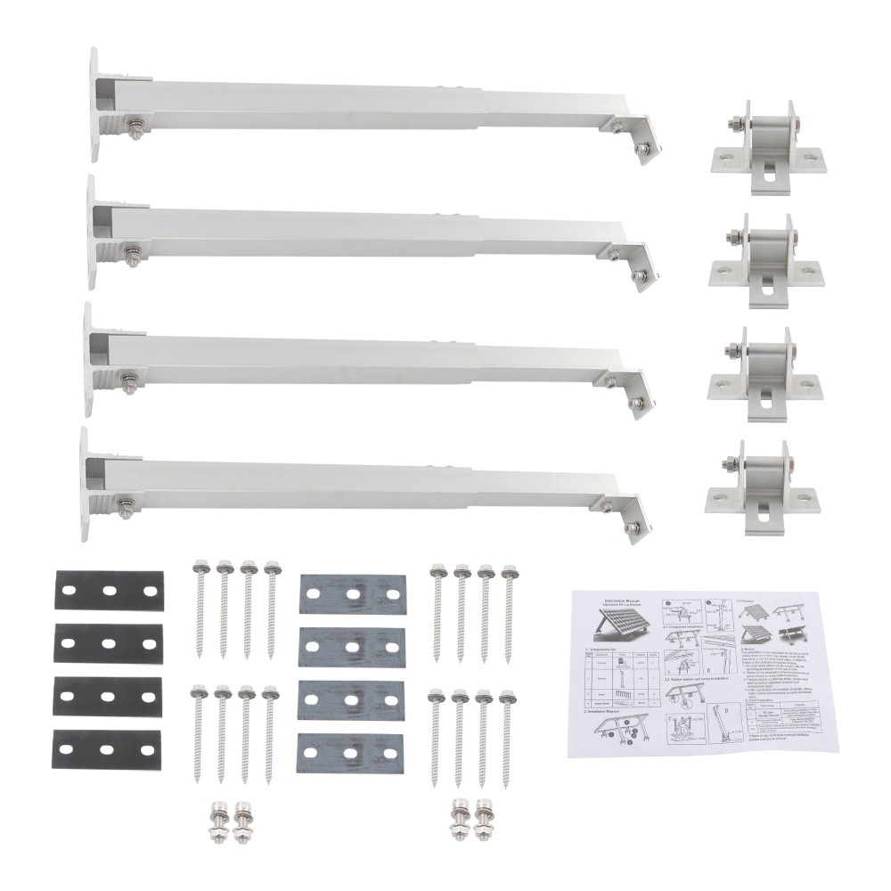 2 Set Universal Adjustable Solar Panel Bracket Heavy Duty Mount Rack for Camper