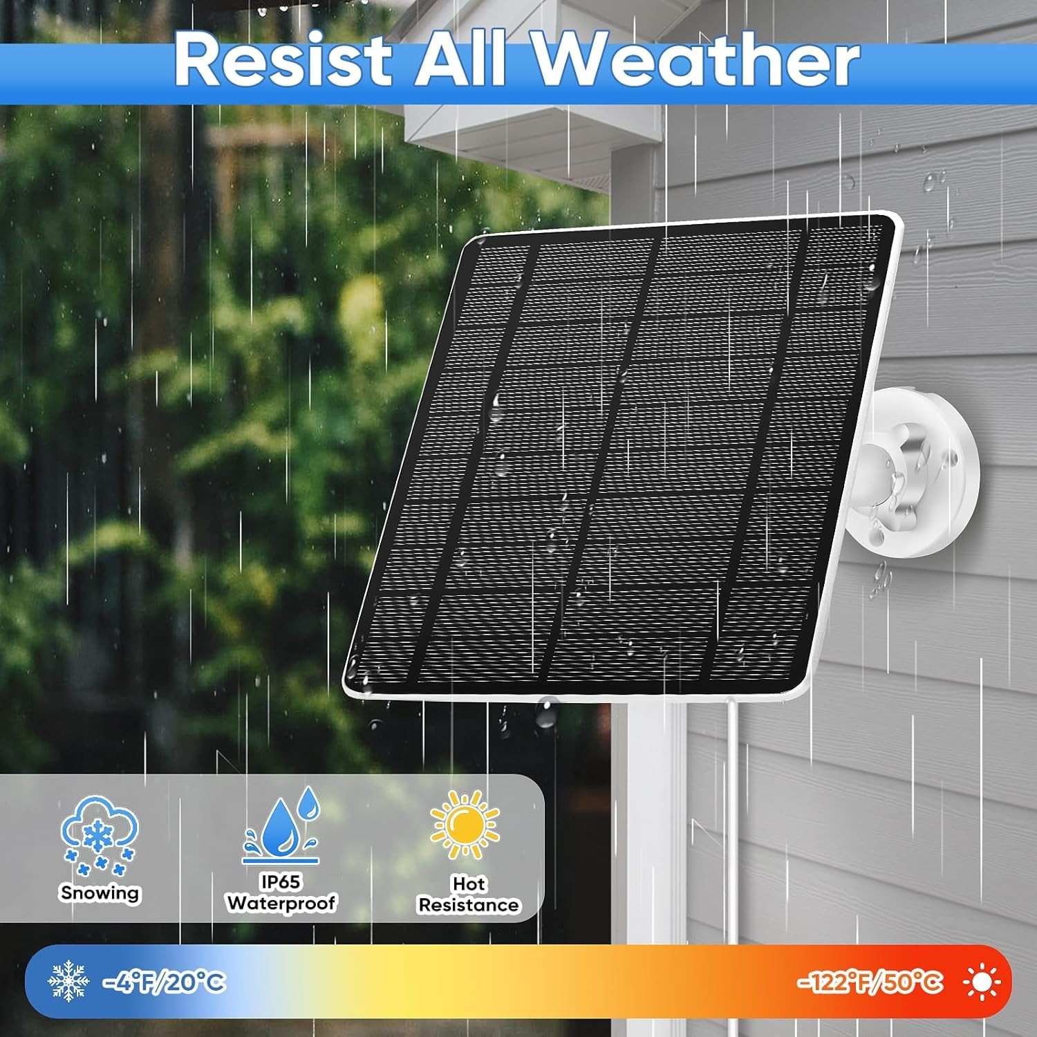 Solar Panel for Ring Camera(2Nd Generation), 2 Pack 5W Solar Panel with 10FT/3M