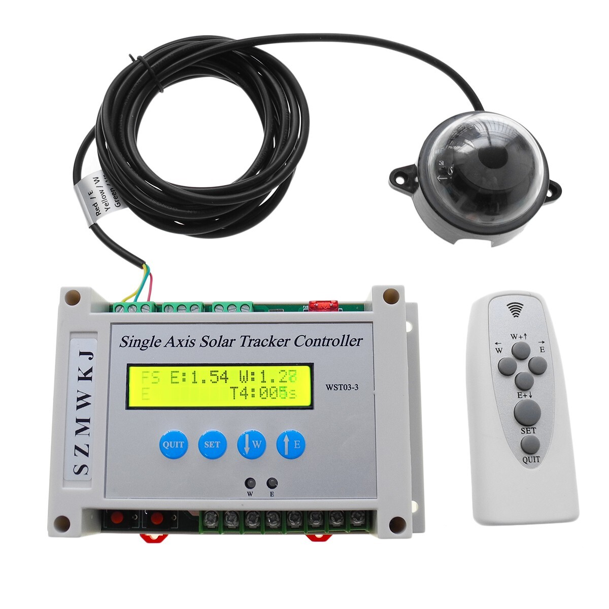 Solar Panel Auto Tracking LCD Single Axis Solar Tracker Controller W/ Anemometer