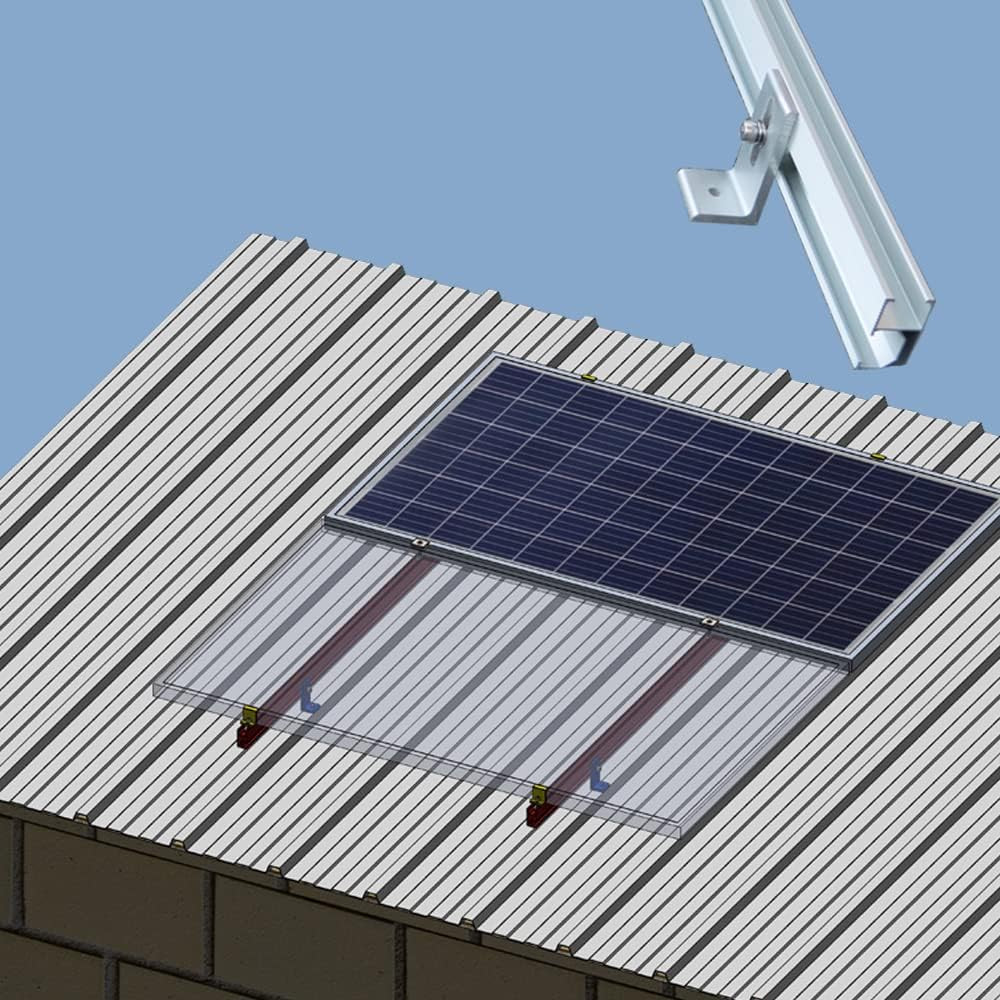 Solar Panel Roof Mount Bracket Kit for Sloped Pitched Metal Tin Roof Mounting