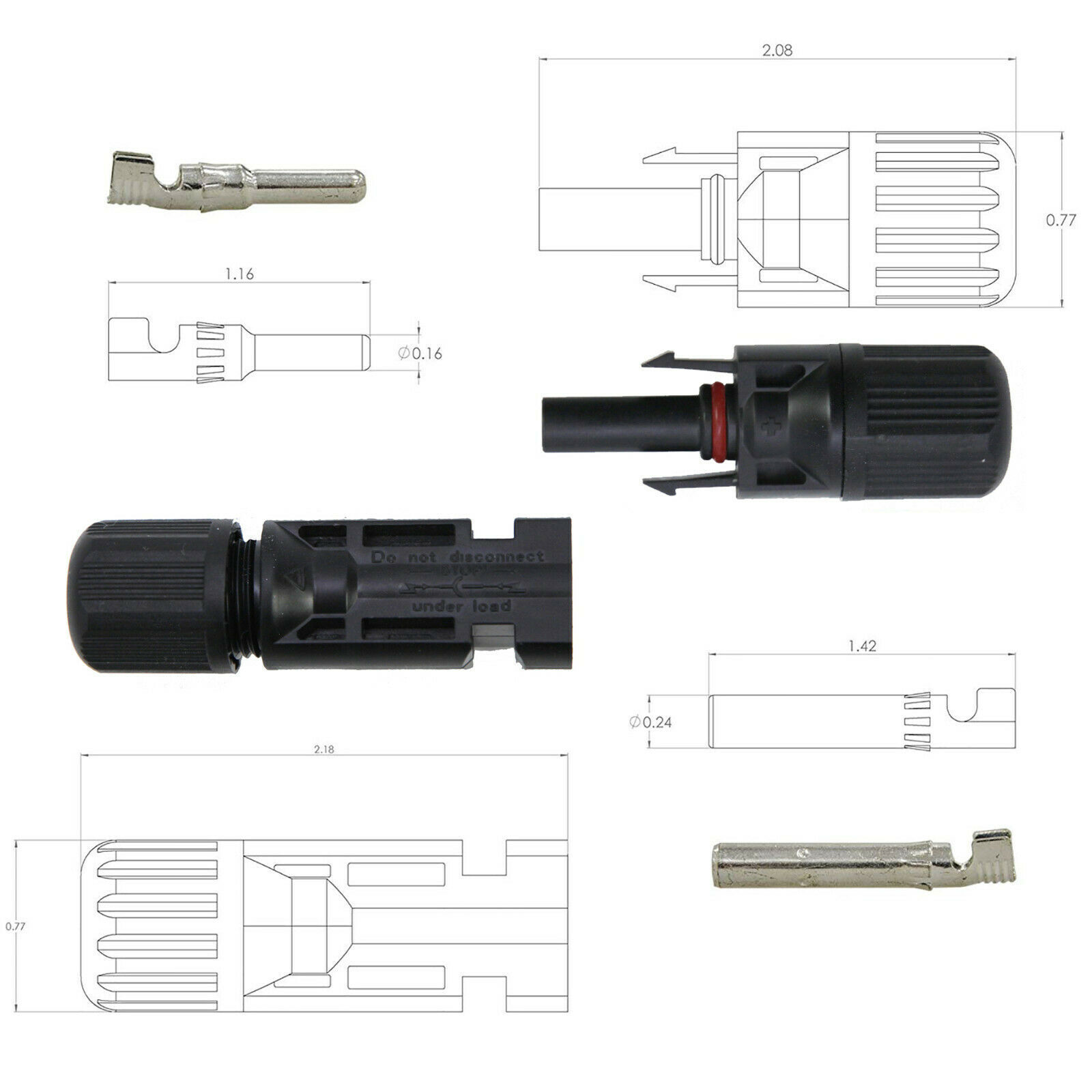 Solar Panel Y / T Branch Cable Connection Waterproof Adapter Connector Extension