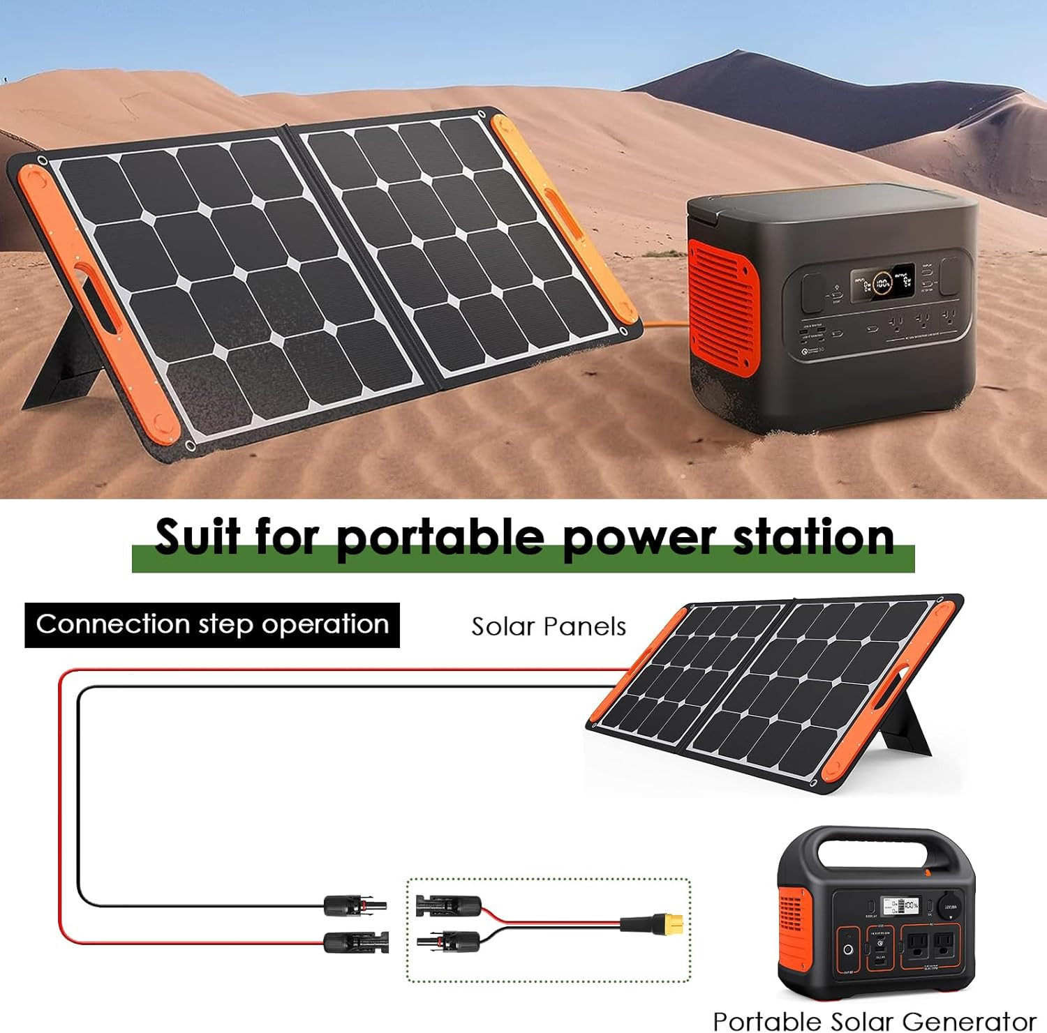 Solar to XT60 Extension Cable 10AWG 25FT Solar Connector to XT60 Adapter Cable f