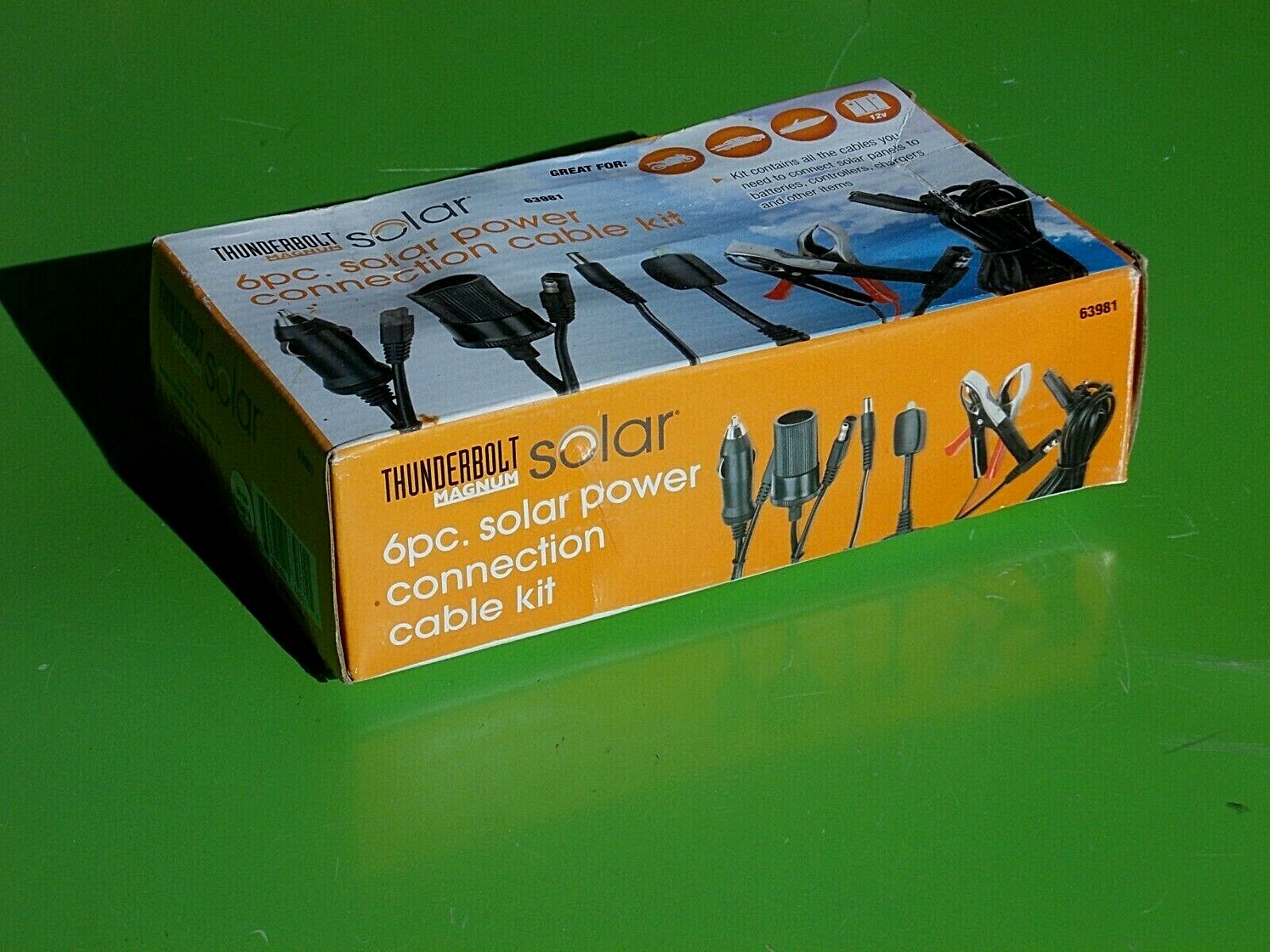 THUNDERBOLT MAGNUM 6PC SOLAR PANEL POWER CONNECTION CABLE KIT 12 VOLT 63981 PORT
