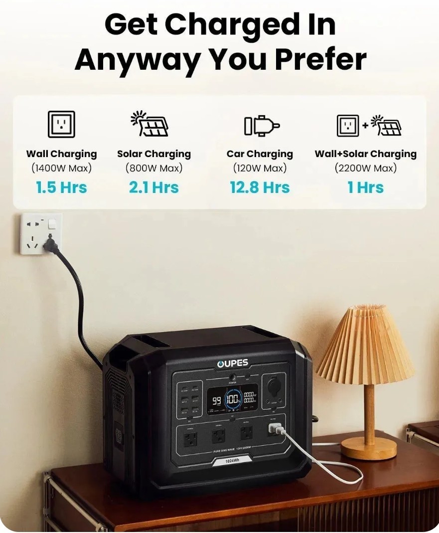 OUPES 2000W 1024Wh Mega 1 Portable Power Station