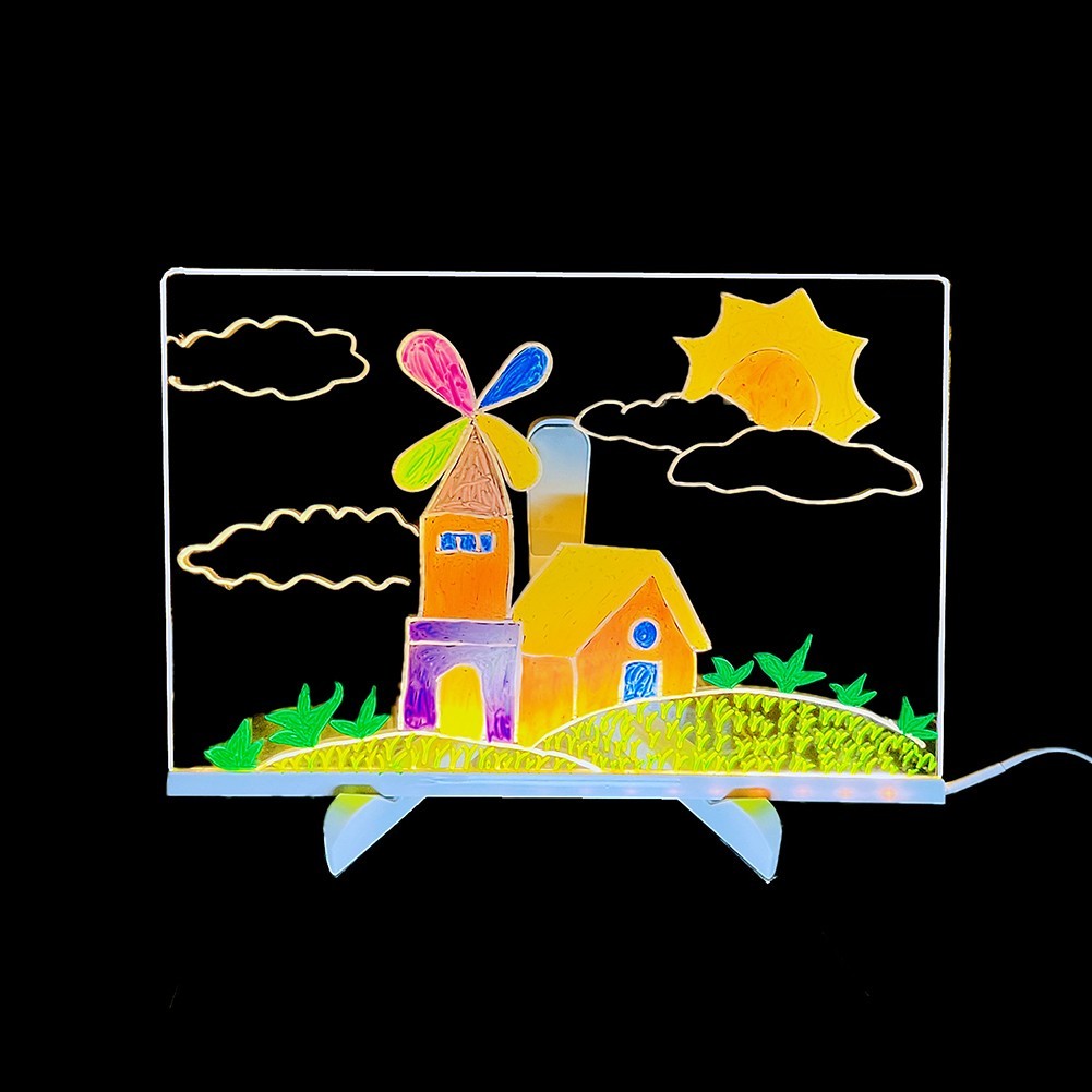 LED For Kids Drawing and Writing Board Acrylic DIY Kit with Accessories