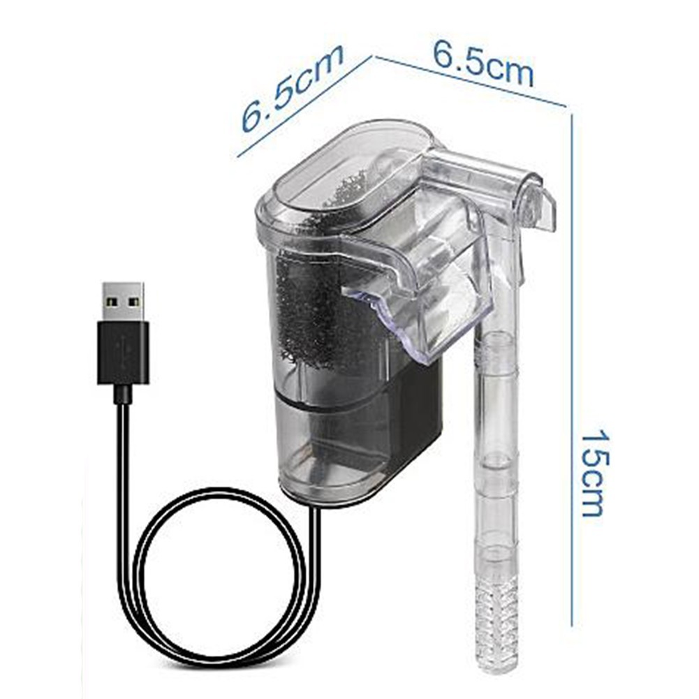 Wall Filter for Fish Tank with USB Pump and Adjustable Water Circulation