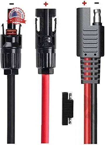 Solar Panel to SAE Adapter With MC4 Connector Extension Cable 10AWG for Easy Con