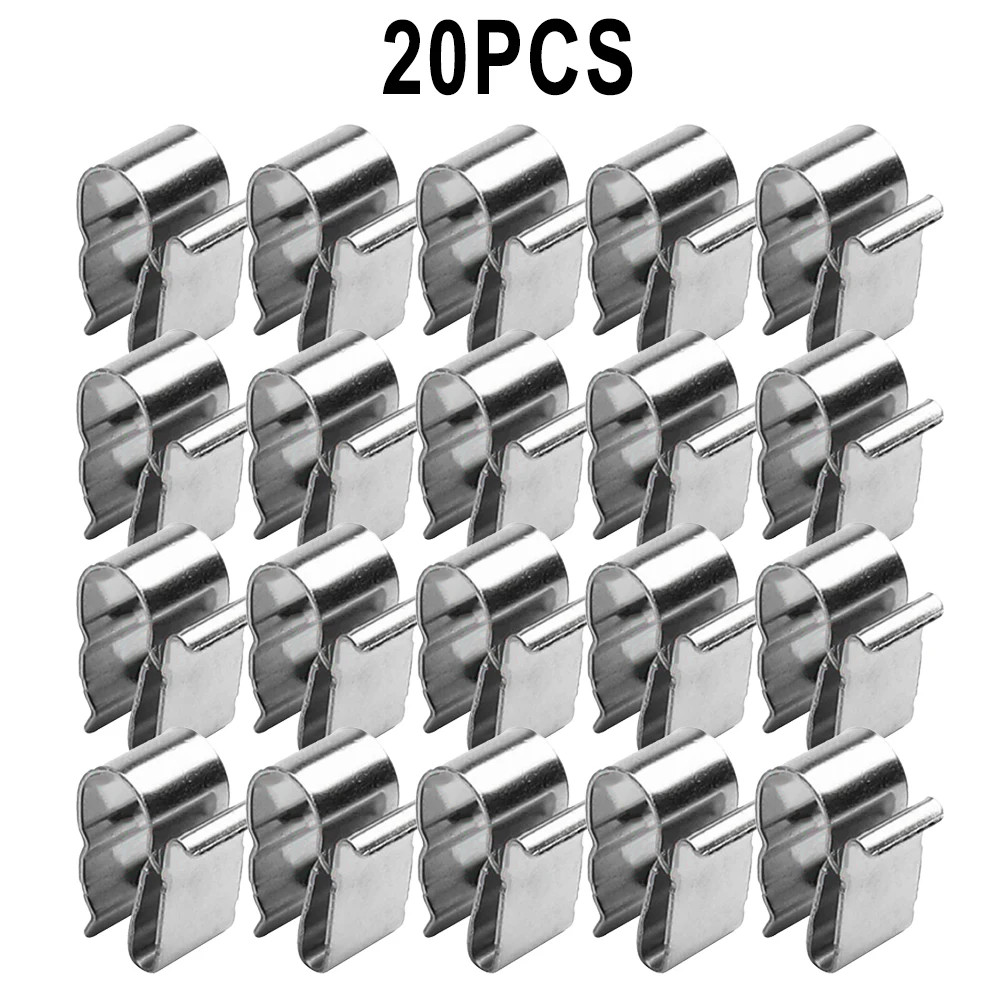 20/50Pcs Silver Solar PV Cable Stainless Steel Wire Clamp for 2X6Mm Solar Panel