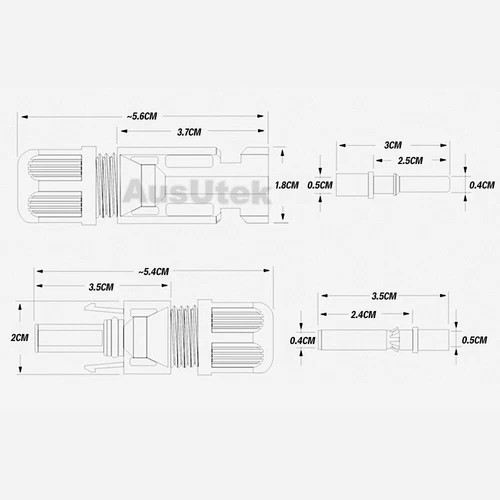 5~20PCS Connectors For IP67 MC4 Solar Panel 30A Line Plug Socket Male & Female M